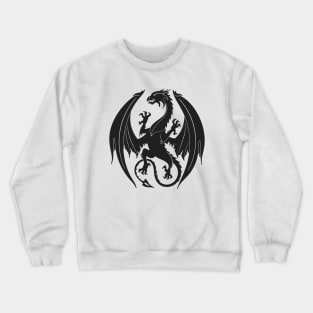 Silhouette heraldic dragon insignia Crewneck Sweatshirt